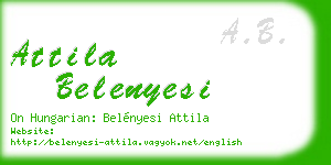 attila belenyesi business card
