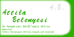 attila belenyesi business card